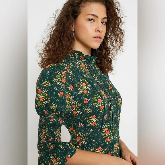 Laura Ashley x UO Maisy Mock Floral Mini Dress small - Picture 4 of 11